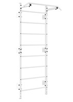 Drabinka gimnastyczna metalowa UNDERFIT 228 x 115 cm z drążkiem biała