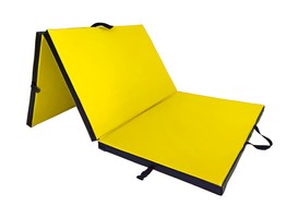 Materac gimnastyczny składany UNDERFIT 195 x 100 x 5 cm miękki żółty